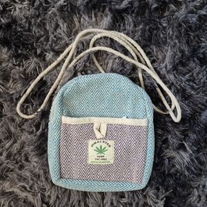 KATHMANDU IMPORTS made in Nepal THC FREE HEMP SMALL CROSSBODY BAG NWT